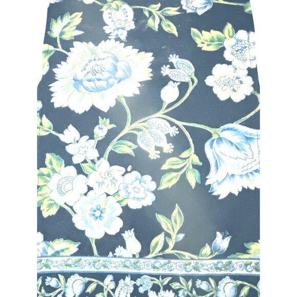 VTG April Cornell Floral Table Runner Plus 2 Place Mats W Navy Blue & Green Patt - Picture 5 of 16